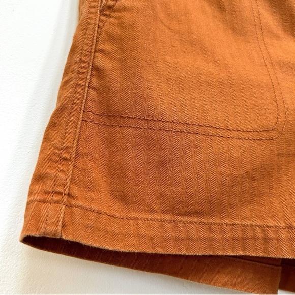 Madewell Camp Shorts Burnt Sienna Orange High Waisted, Size Small - Picture 8 of 13